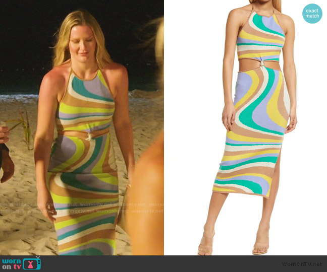 4SI3NNA Kira Waist Cutout Dress worn by Molly O’Connell on Southern Charm