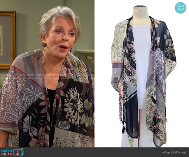 Anu Floral Wrap Kimono worn by Julie Olson Williams (Susan Seaforth Hayes) on Days of our Lives