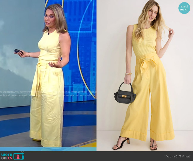 Adam Lippes Ribbed Knit Tank worn by Ginger Zee on Good Morning America