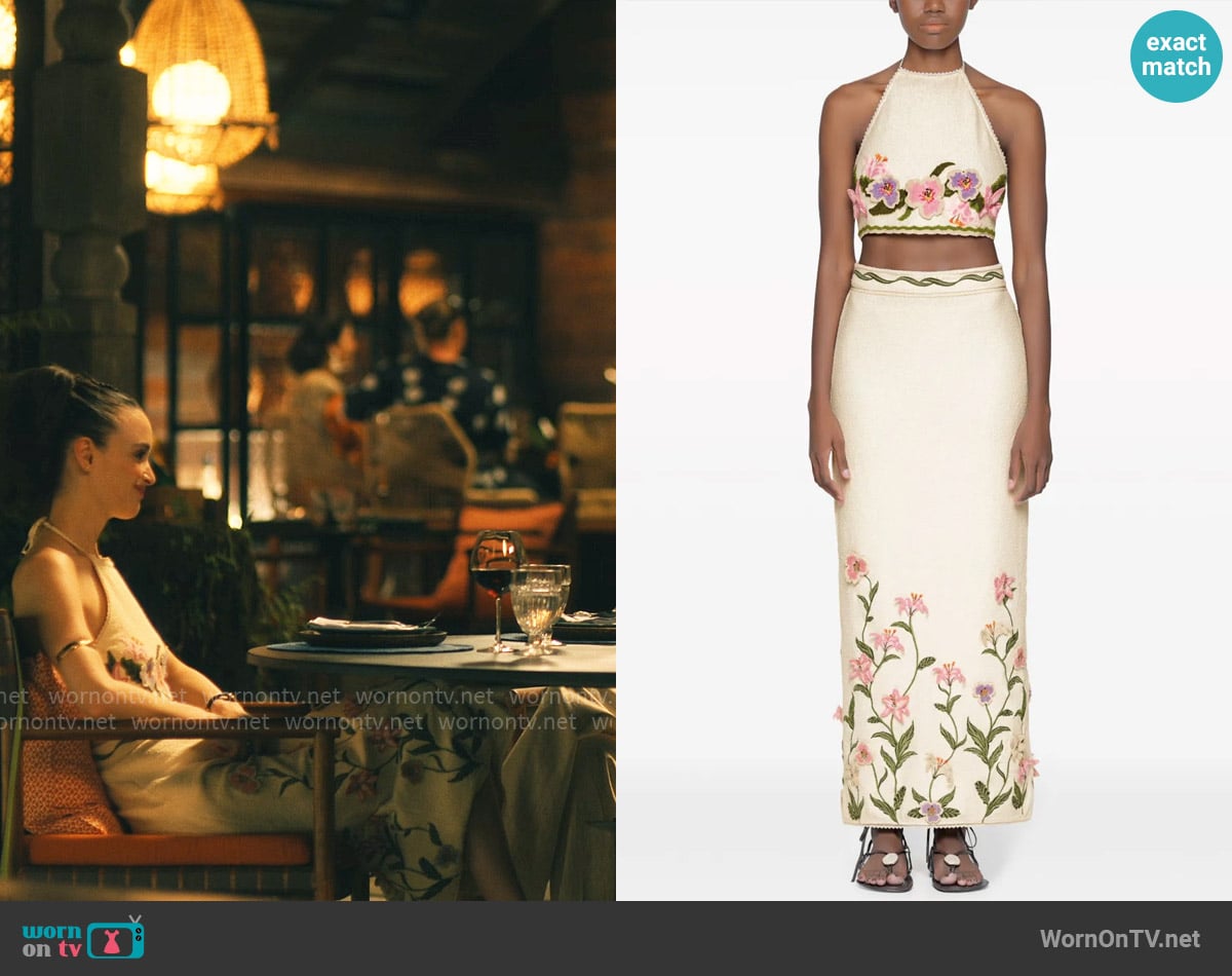 Agua By Agua Bendita Carlota Pacifico Top worn by Chloe (Charlotte Le Bon) on The White Lotus