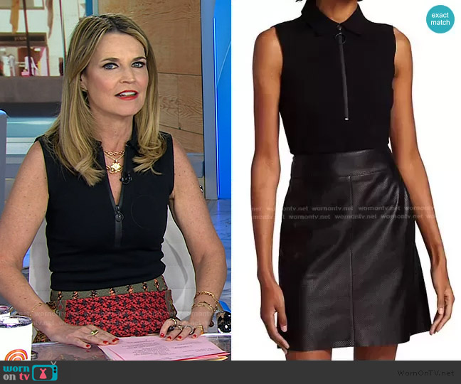 Akris Punto Sleeveless Front Zip Polo Shirt worn by Savannah Guthrie on Today