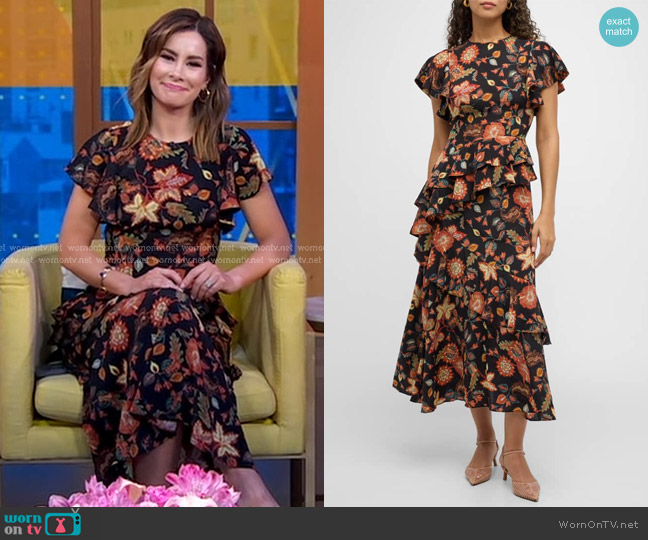 Ulla Johnson Amaia Dress in Hellebore worn by Eva Pilgrim on Good Morning America
