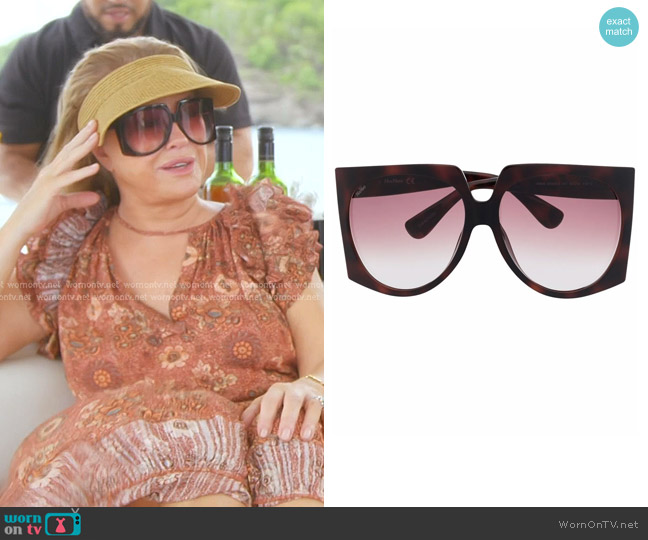 Max Mara Anne Oversized Sunglasses worn by Kathy Hilton on The Real Housewives of Beverly Hills