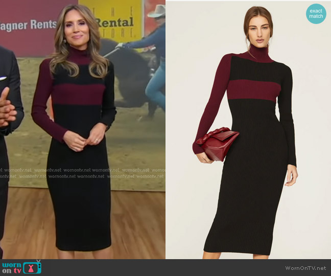 Atlein Stripe Knit Midi Dress worn by Rhiannon Ally on Good Morning America