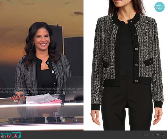 Hugo Boss Feninza Sweater Cardigan worn by Darlene Rodriguez on Today