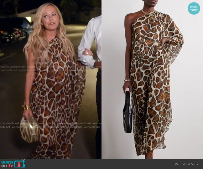 Dodo Bar Or One Shoulder Maxi Silk Dress worn by Sutton Stracke on The Real Housewives of Beverly Hills