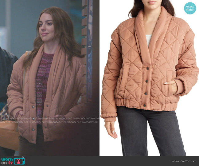 Blank NYC Quilted Drop Shoulder Jacket in Making Time worn by Jules Millin (Adelaide Kane) on Greys Anatomy