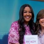 Brittany Maher’s pink floral embellished top on Good Morning America