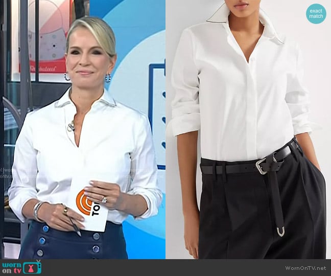 Brunello Cucinelli Stretch Cotton Poplin Shirt worn by r. Jennifer Ashton on Today