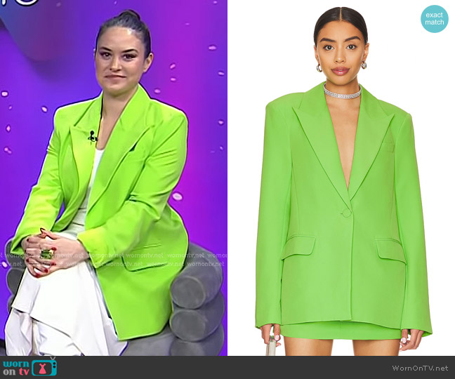 Camila Coelho Morena Blazer in Neon Green worn by Donna Farizan on Today