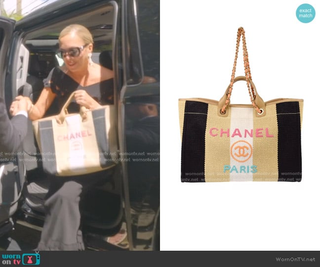 Chanel Deauville 2way Tote Bag worn by Sutton Stracke on The Real Housewives of Beverly Hills