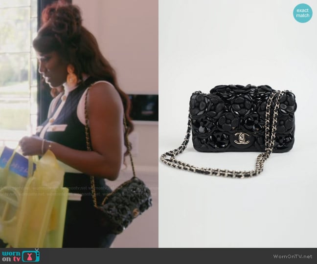 Chanel Lambskin Mini Camellia Flap Bag worn by Bozoma Saint John on The Real Housewives of Beverly Hills