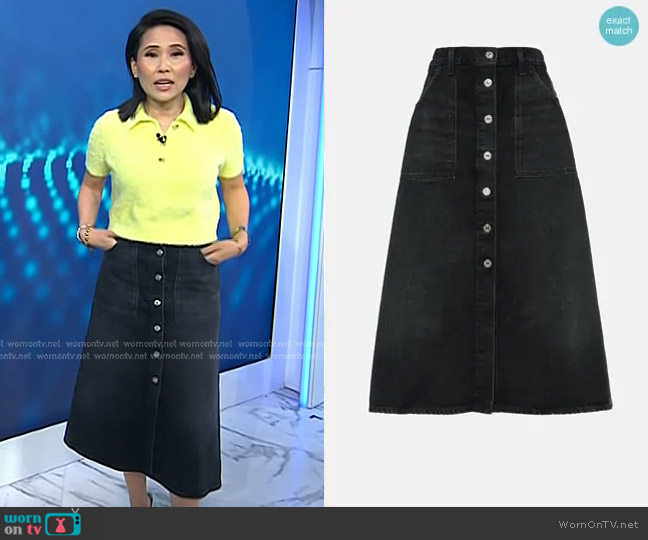 Citizens of Humanity Anouk Jean Skirt in Stormy worn by Vicky Nguyen on Today