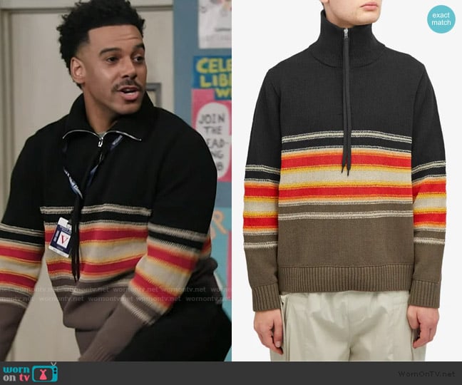 Craig Green Tape Knit Polo worn by Tariq (Zack Fox) on Abbott Elementary