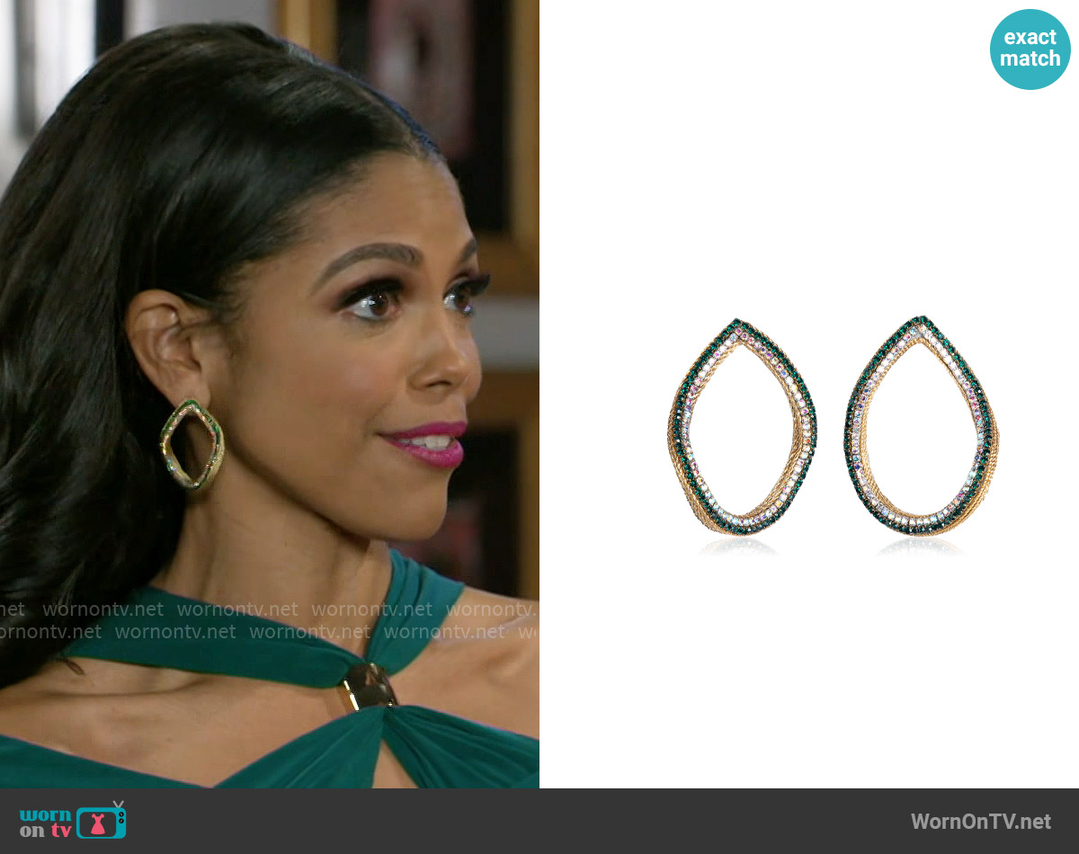 Deepa Gurnani Eve Beaded Earrings worn by Dani Dupree (Karla Mosley) on Beyond the Gates