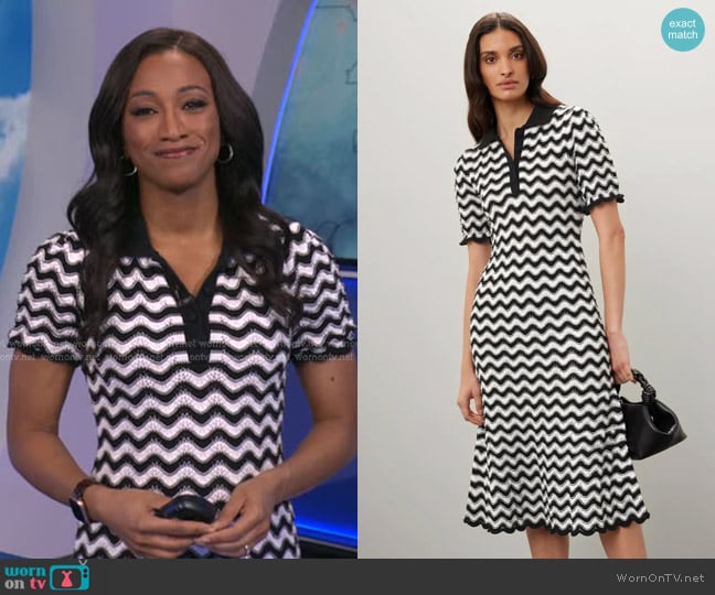 Derek Lam 10 Crosby Wavy Stripe Knit Dress worn by Brittany Bell on Good Morning America