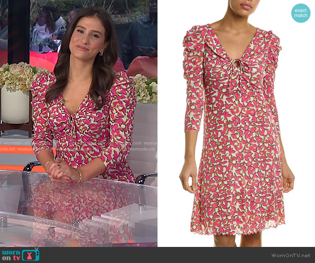 Diane von Furstenberg Merlot Dress in Pink worn by Angie Lassman on Today
