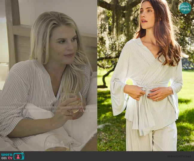 Lake Pajamas DreamModal Kimono Pajama Set in Fog worn by Madison LeCroy on Southern Charm