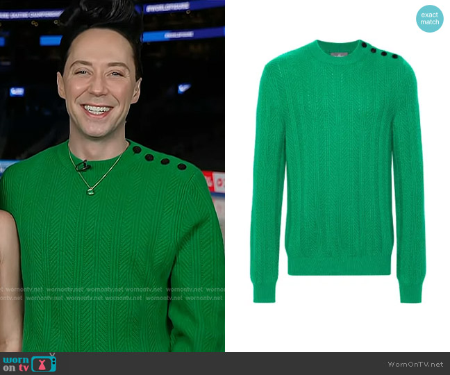 Eric Bompard Herringbone Round-neck Sweater worn by Johnny Weir on Today