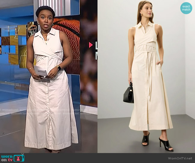Eudon Choi Halter Wrap Shirt Dress worn by Zinhle Essamuah on NBC News Daily