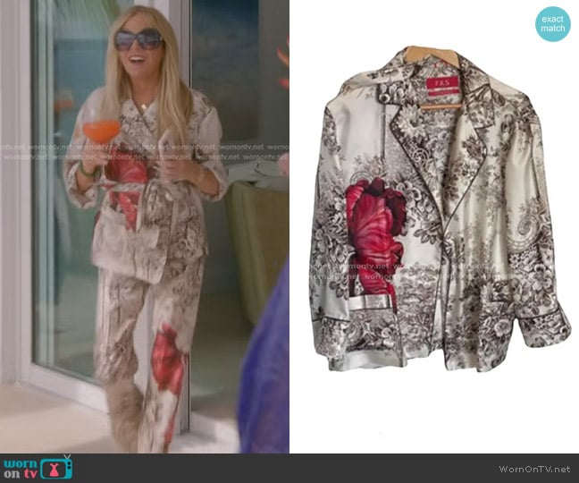 F.R.S For Restless Sleepers Silk Floral Shirt worn by Sutton Stracke on The Real Housewives of Beverly Hills
