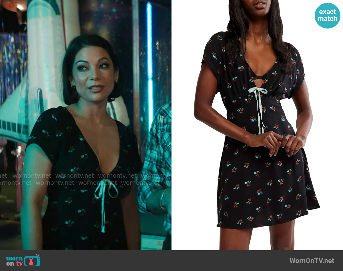 Free People Everyone's Favorite Minidress in Black Combo worn by Cricket (Ginger Gonzaga) on Grosse Pointe Garden Society