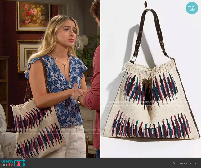 Free People Mixed and Mended Hobo Bag worn by Holly Jonas (Ashley Puzemis) on Days of our Lives