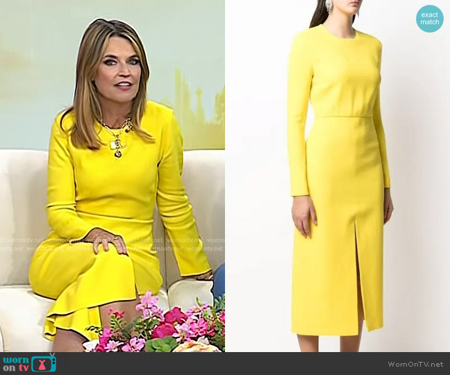 Giambattista Valli Front-Slit Long-Sleeved Dress worn by Savannah Guthrie on Today