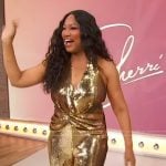 Garcelle Beauvais’s gold sequin jumpsuit on Sherri