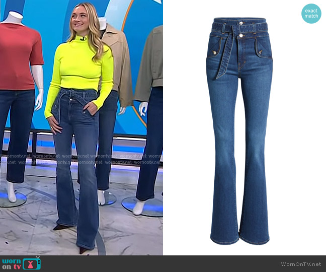 Veronica Beard Giselle High-Rise Skinny Flare Jean worn by Jasmine Snow on Today