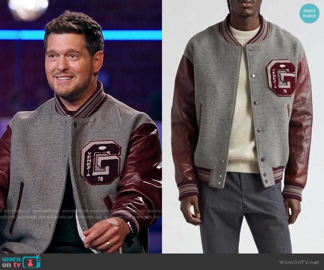 Golden Goose Journey Varsity Bomber Jacket worn by Michael Bublé on The Voice
