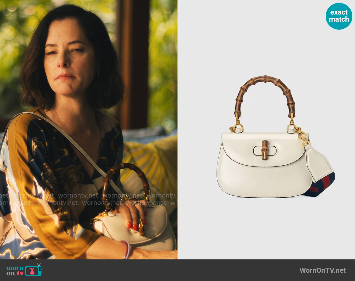 Gucci Bamboo 1947 small top handle bag worn by Victoria Ratliff (Parker Posey) on The White Lotus