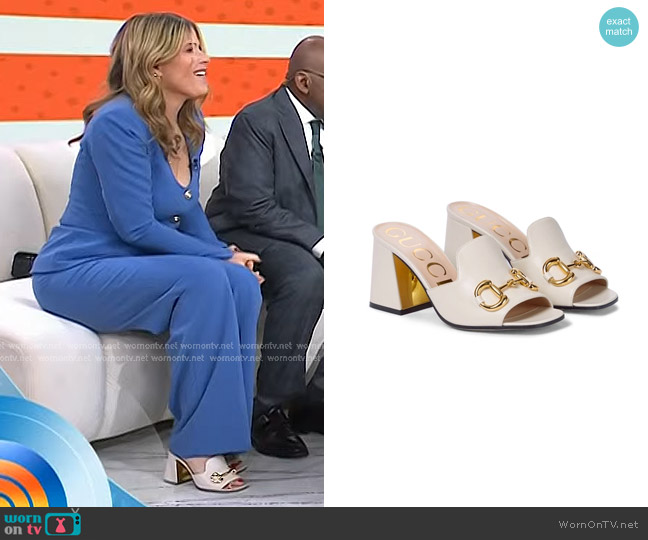 Gucci Slide Sandal With Horsebit worn by Jenna Bush Hager on Today