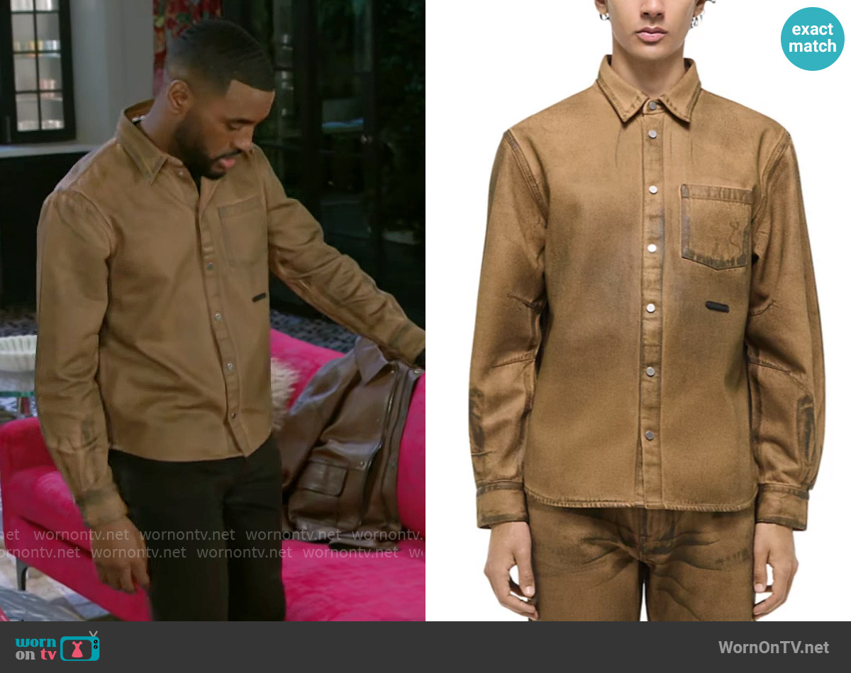 Helmut Lang Curved CL Shirt worn by Andre Richardson (Sean Freeman) on Beyond the Gates
