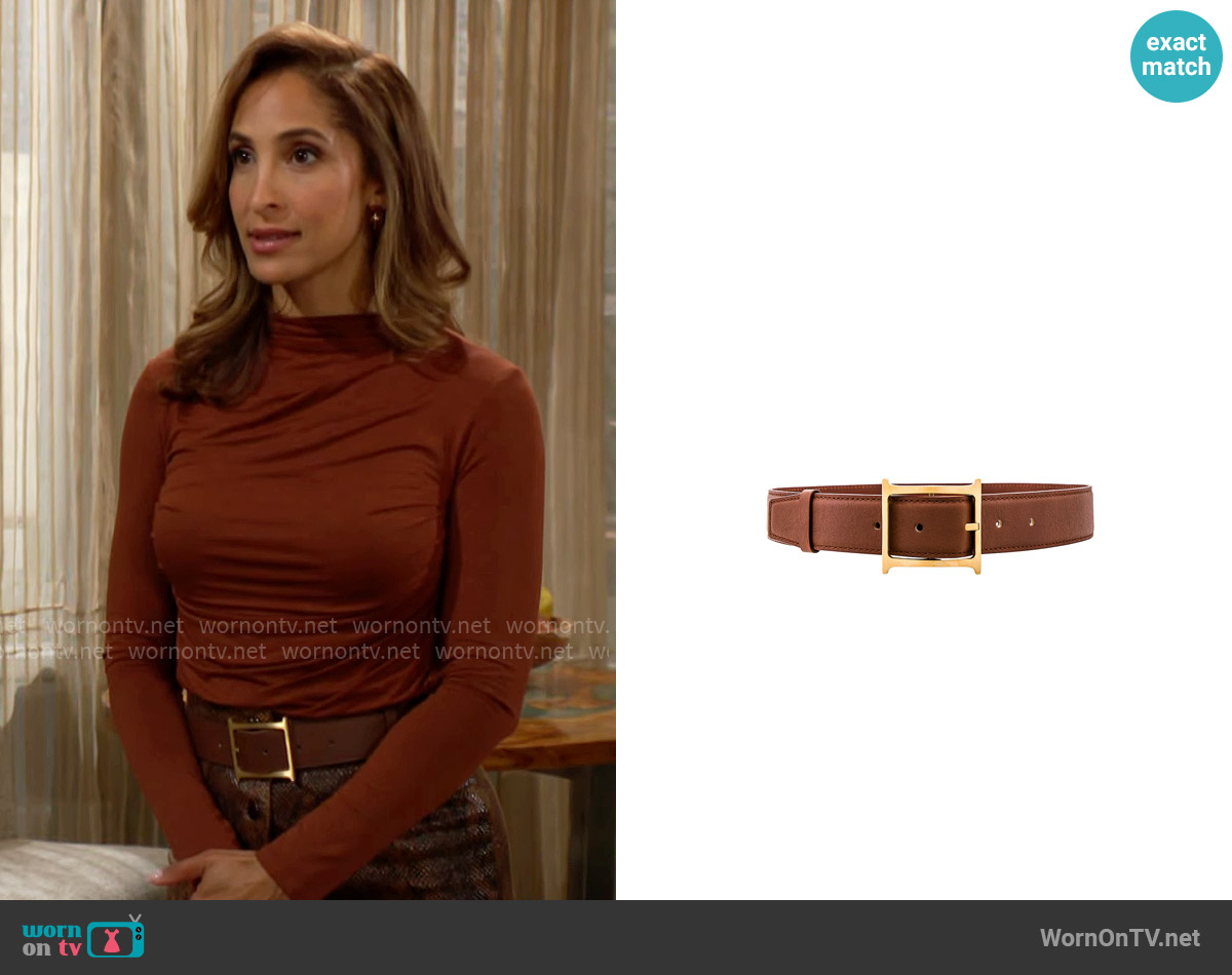 Helsa Logo Contrast Belt worn by Lily Winters (Christel Khalil) on The Young and the Restless