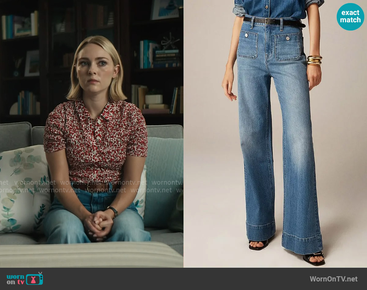 J. Crew High-rise sailor denim trouser in 1996 semi-stretch worn by Alice (AnnaSophia Robb) on Grosse Pointe Garden Society