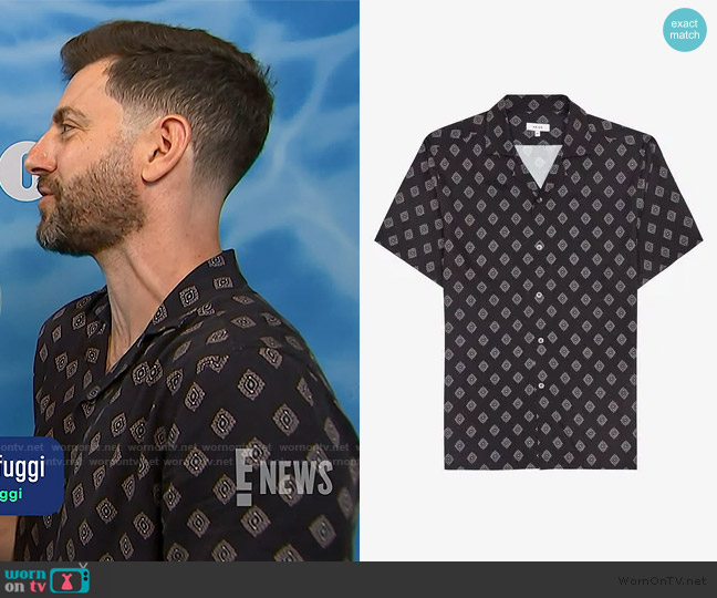 Reiss Joss Medallion Printed Shirt worn by Will Marfuggi on E! News