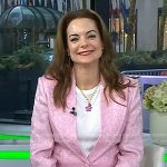 Kimberly Williams-Paisley’s pink jacquard blazer and pants on Today