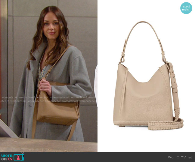 All Saints Kita Leather Crossbody Bag worn by Stephanie Johnson (Abigail Klein) on Days of our Lives