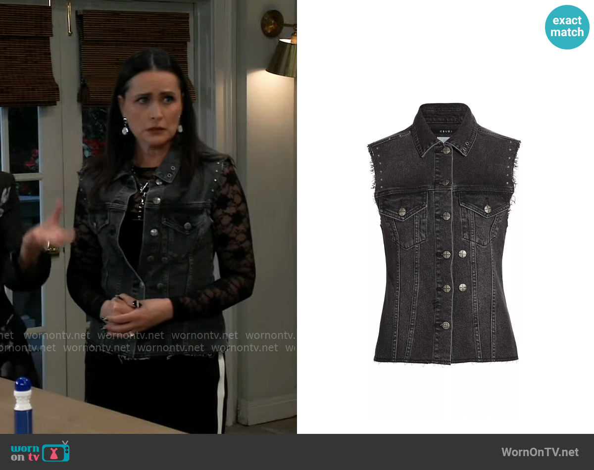 Ksubi Paradise Lost Spark Denim Vest worn by Lois Cerullo (Rena Sofer) on General Hospital