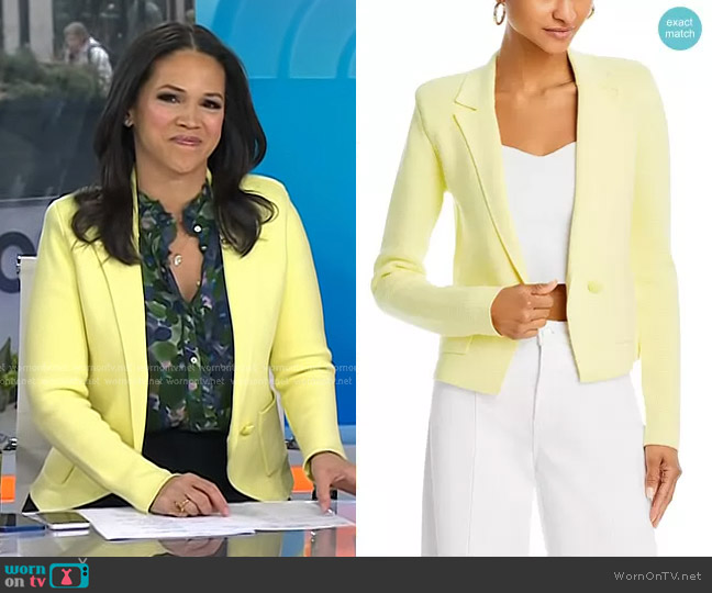 L'Agence Sofia Knit Blazer worn by Laura Jarrett on Today