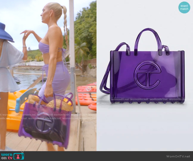 Melissa X Telfar Large Jelly Shopper in Purple worn by Erika Jayne on The Real Housewives of Beverly Hills
