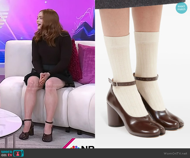 Maison Margiela Tabi 80mm Leather Pumps worn by Sadie Sink on Today