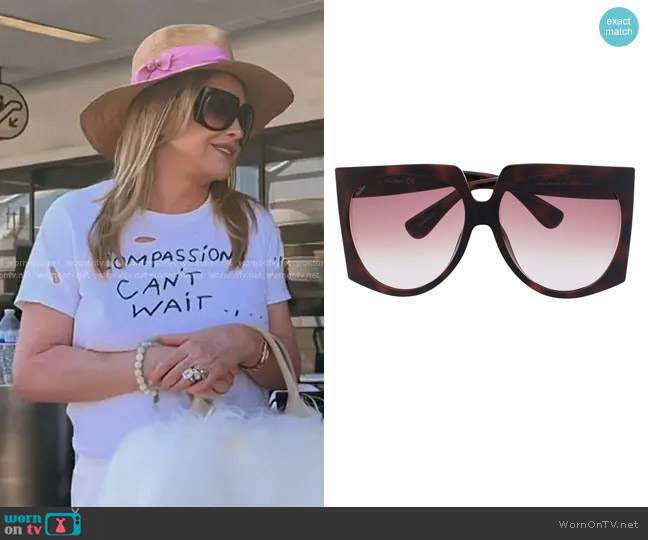 Max Mara Anne Square Injection Sunglasses worn by Kathy Hilton on The Real Housewives of Beverly Hills