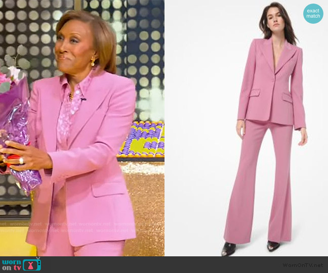 Michael Kors Stretch Pebble Crepe Blazer worn by Robin Roberts on Tamron Hall Show