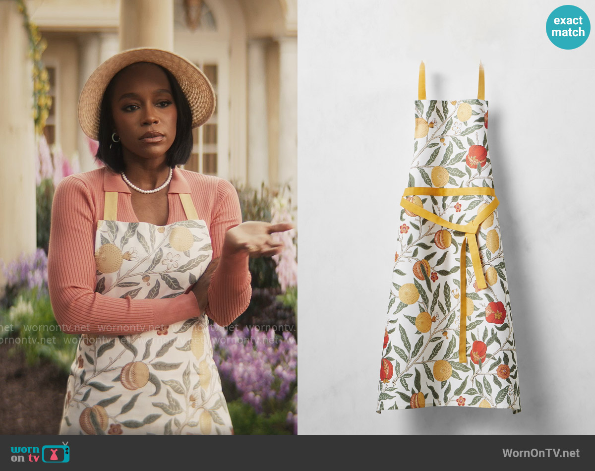 Morris & Co. x Williams Sonoma Fruit Apron worn by Catherine (Aja Naomi King) on Grosse Pointe Garden Society