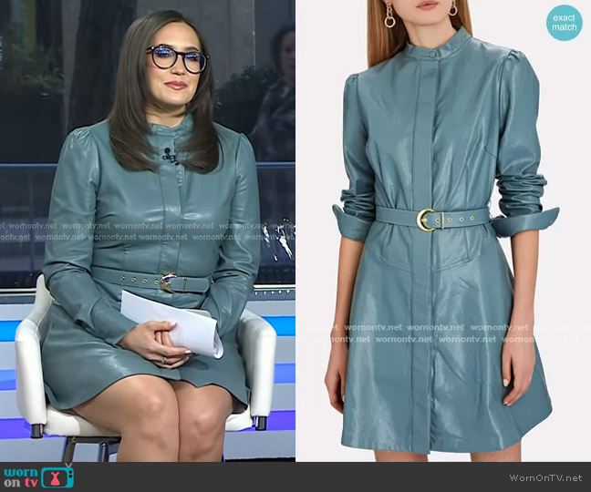 Nicholas Alexis Faux Leather Belted Dress worn by Savannah Sellers on Today