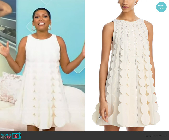 Oscar de la Renta Sleeveless 3D Circle Trapeze Dress worn by Tamron Hall on Tamron Hall Show