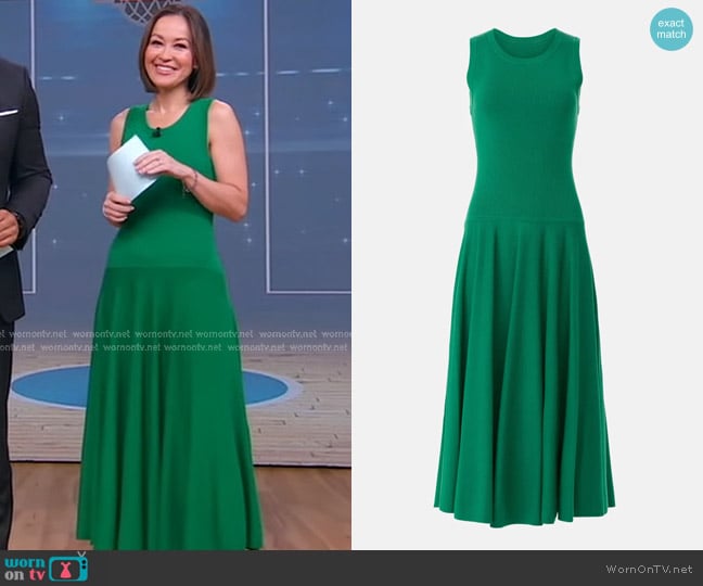 Plan C Knit Fit And Flare Midi Dress worn by Eva Pilgrim on Good Morning America
