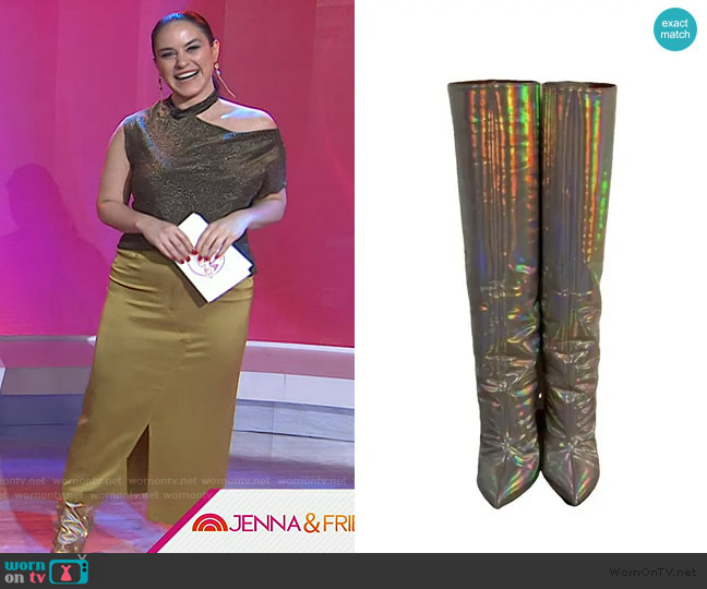 Paris Texas Metallic Boots worn by Donna Farizan on Today